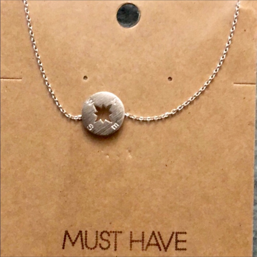 Compass silver necklace • 16” - Picture 3 of 3